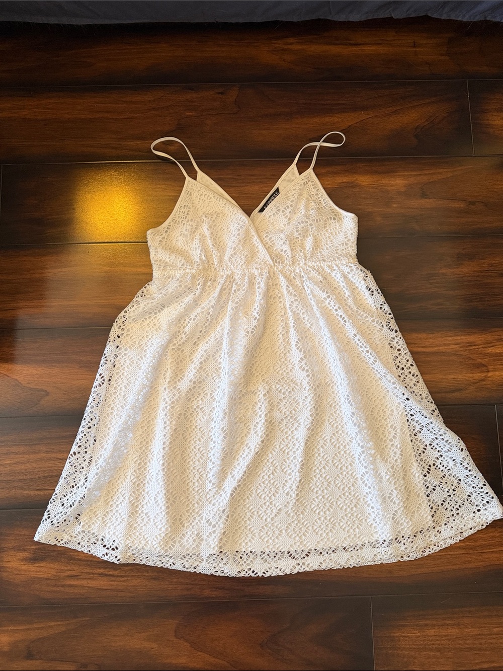 Express White Lace Crochet Dress